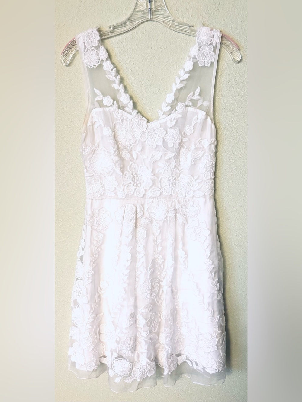 Yoana Baraschai Celestina Ivory Embroidered Lace Dress Size: 4